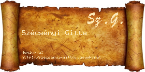 Szécsényi Gitta névjegykártya